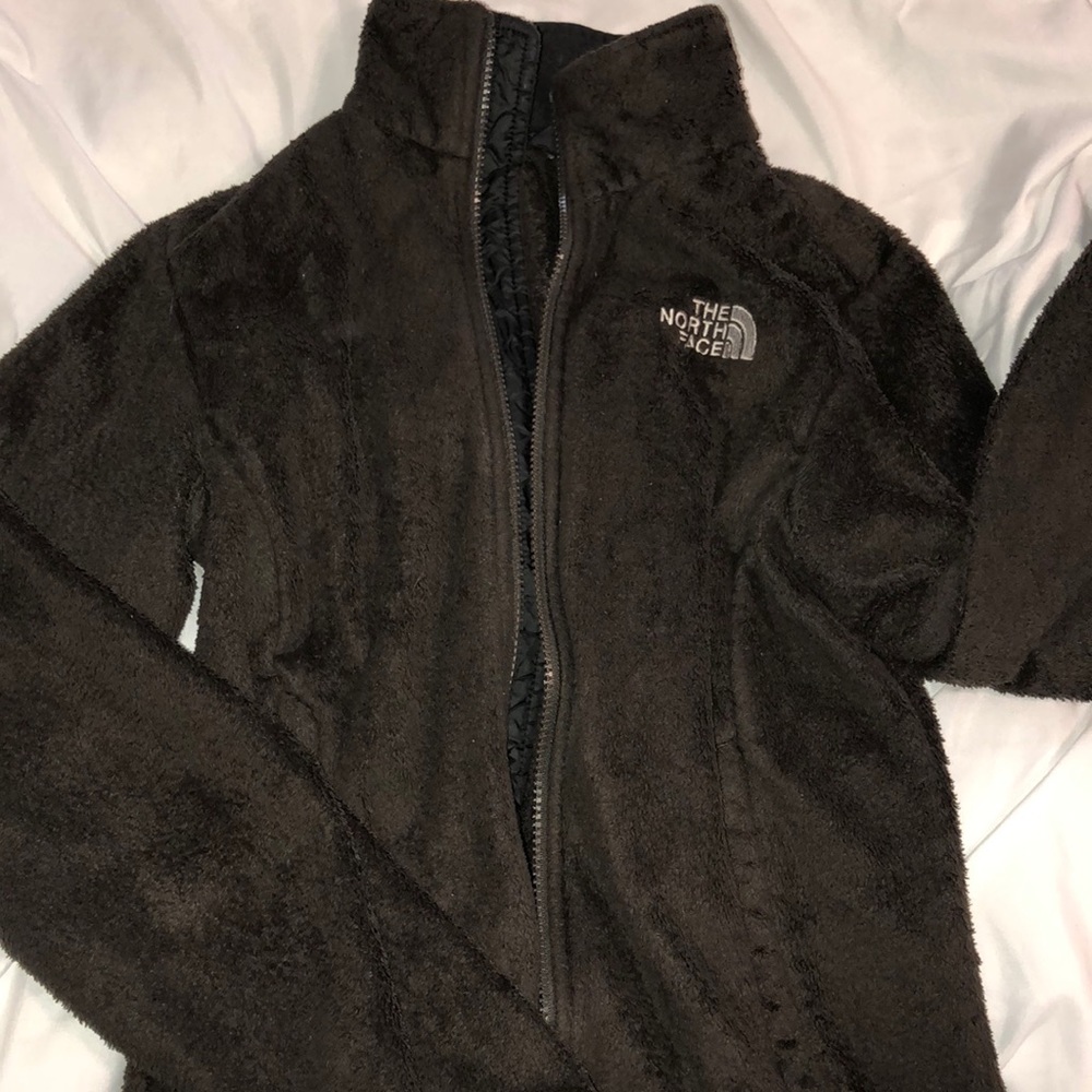 brown North face jacket